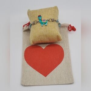 1788- Llama With Chip Stones Women's Bracelet NWT